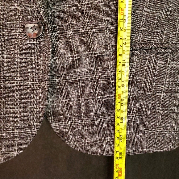 Van Heusen Studio Stretch Brown Plaid Ladies Vest - Medium - Picture 12 of 14